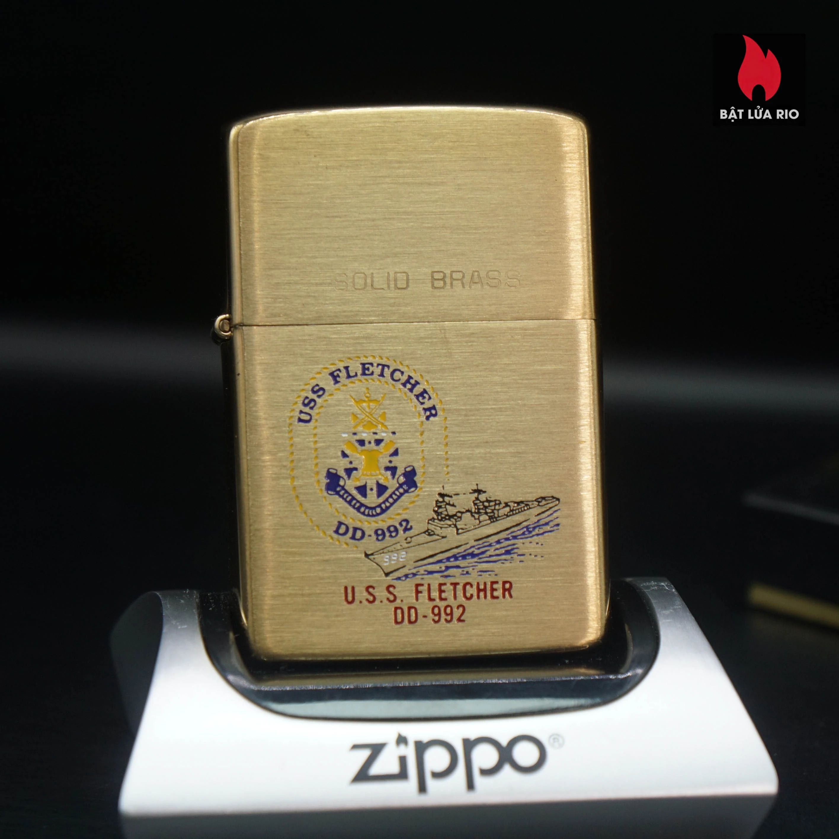 Zippo Chu Niên 1932-1983 – Đồng Nguyên Khối – USS Fletcher DD-992 – Tàu Khu Trục 61 Zippo Chu Niên 1932-1983 – Đồng Nguyên Khối – USS Fletcher DD-992 – Tàu Khu Trục 1