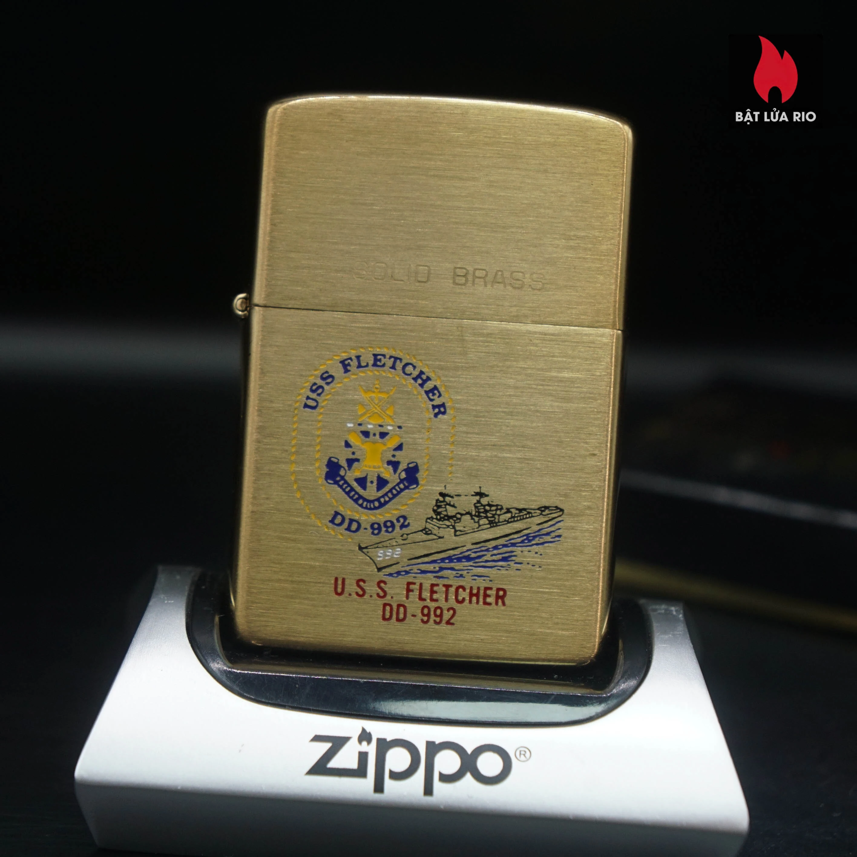 Zippo Chu Niên 1932-1983 – Đồng Nguyên Khối – USS Fletcher DD-992 – Tàu Khu Trục 62 Zippo Chu Niên 1932-1983 – Đồng Nguyên Khối – USS Fletcher DD-992 – Tàu Khu Trục 2