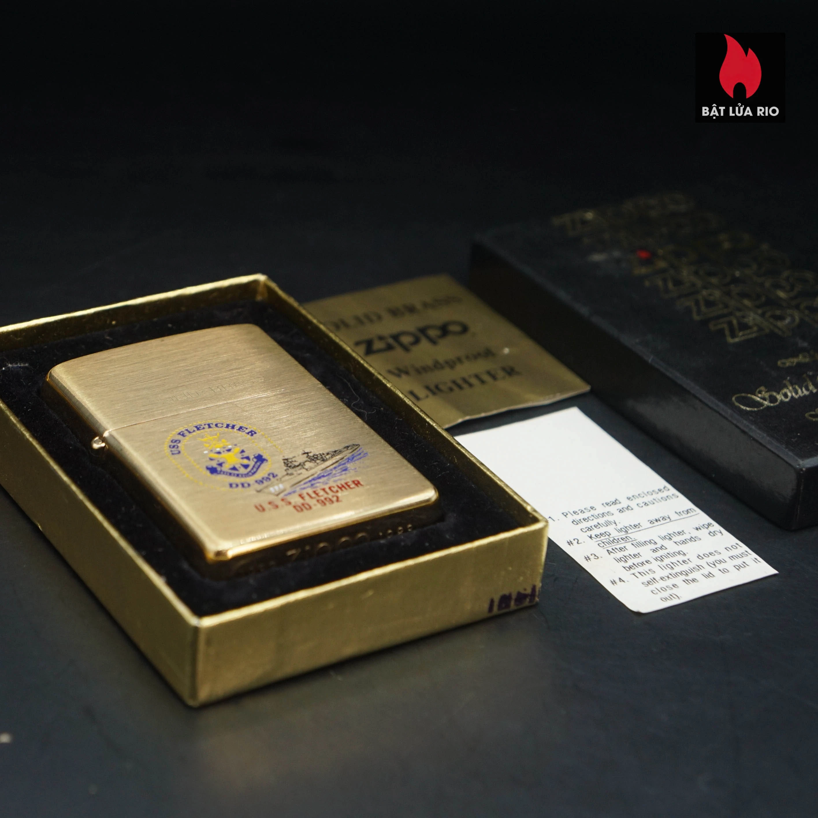 Zippo Chu Niên 1932-1983 – Đồng Nguyên Khối – USS Fletcher DD-992 – Tàu Khu Trục 88 Zippo Chu Niên 1932-1983 – Đồng Nguyên Khối – USS Fletcher DD-992 – Tàu Khu Trục 28