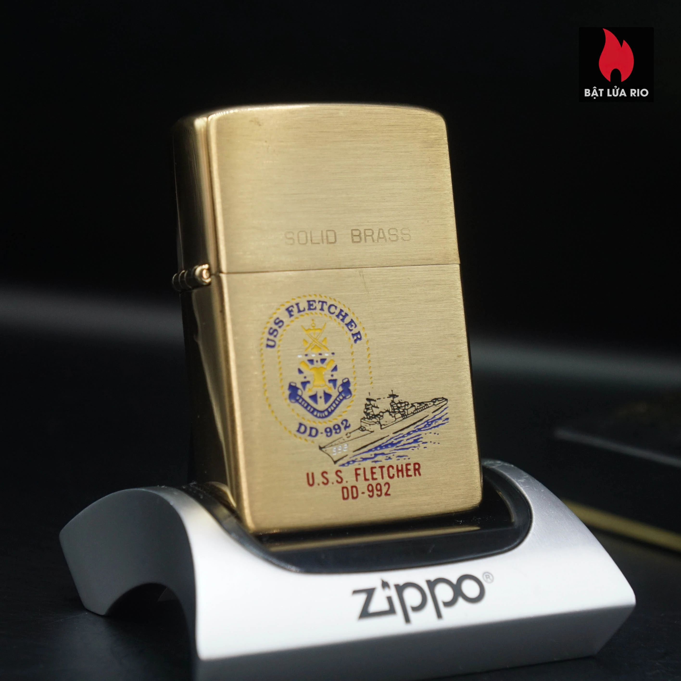 Zippo Chu Niên 1932-1983 – Đồng Nguyên Khối – USS Fletcher DD-992 – Tàu Khu Trục 60 Zippo Chu Niên 1932-1983 – Đồng Nguyên Khối – USS Fletcher DD-992 – Tàu Khu Trục