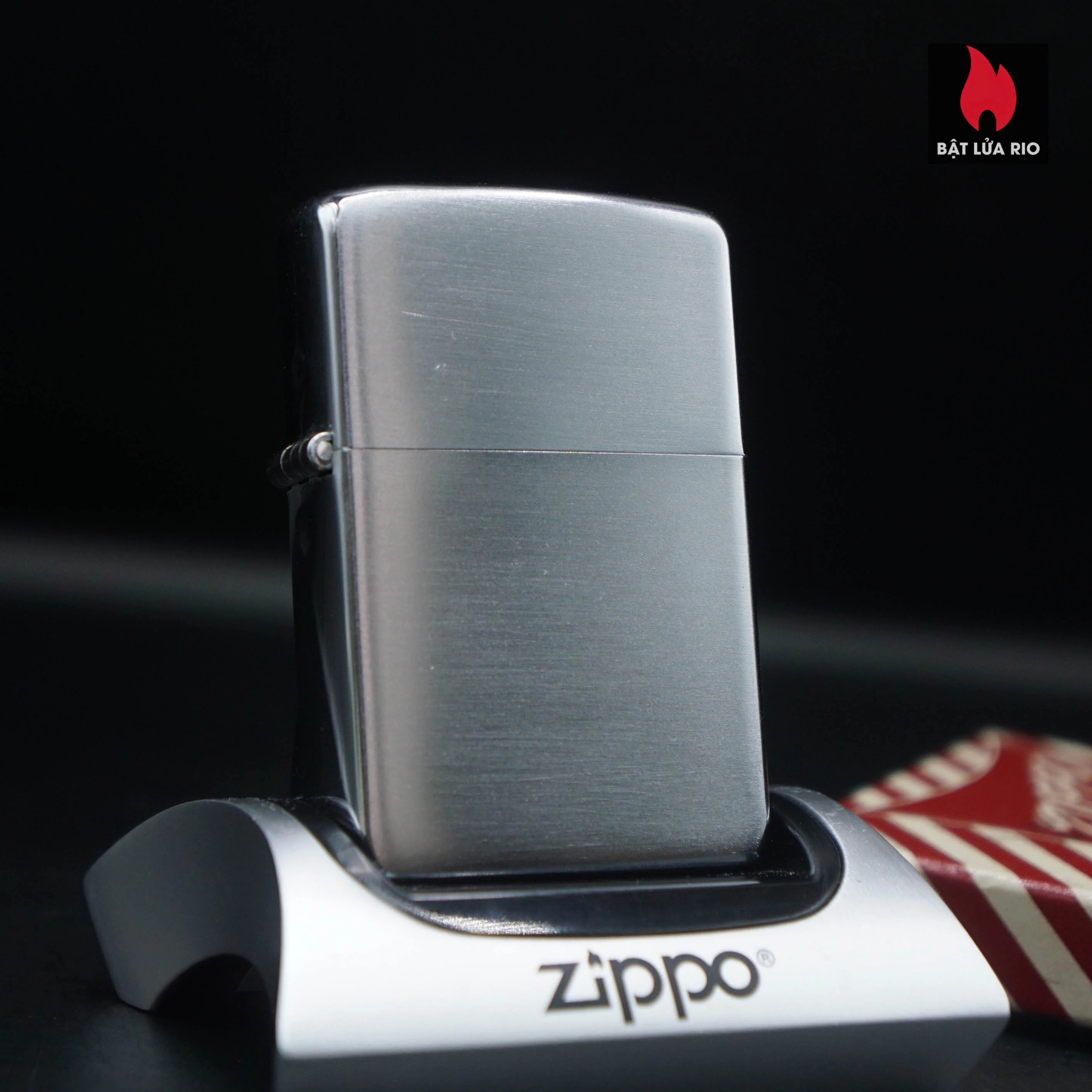 Home 38 Zippo Xưa 1955 – Trơn 2 Mặt – Plain – Brushed Chrome