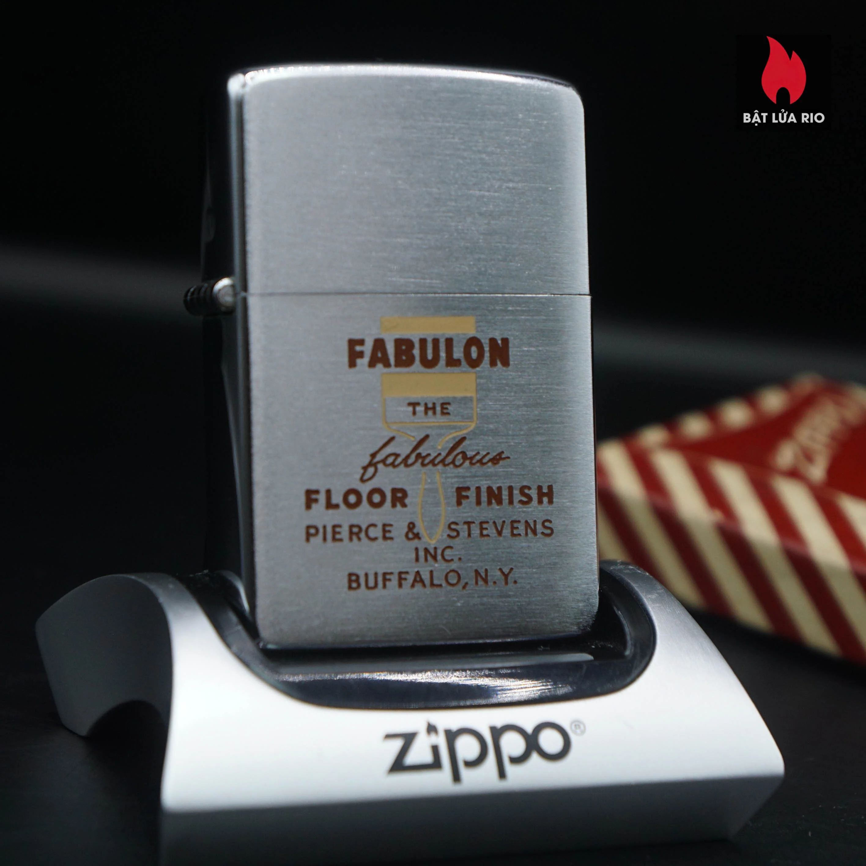 Zippo Xưa 1956 – Fabulon Floor Finish – Pierce & Stevens Inc. (Buffalo, N.Y.) – Thương Hiệu Nước Sơn Sàn Gỗ 44 Zippo Xưa 1956 – Fabulon Floor Finish – Pierce & Stevens Inc. (Buffalo, N.Y.) – Thương Hiệu Nước Sơn Sàn Gỗ