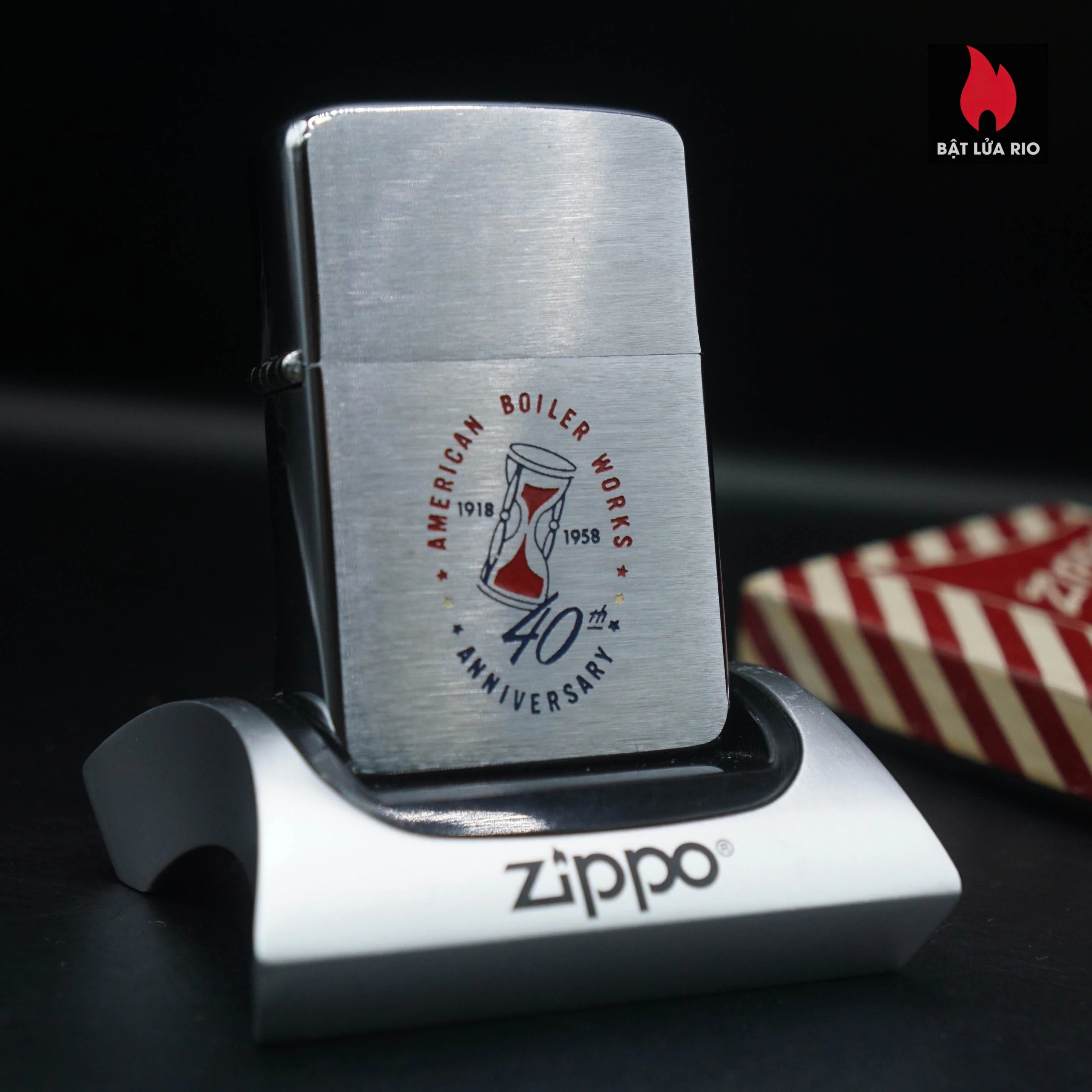 Zippo Xưa 1957 – American Boiler Works – kỷ niệm 40 năm thành lập của công ty American Boiler Works (1918 – 1958)