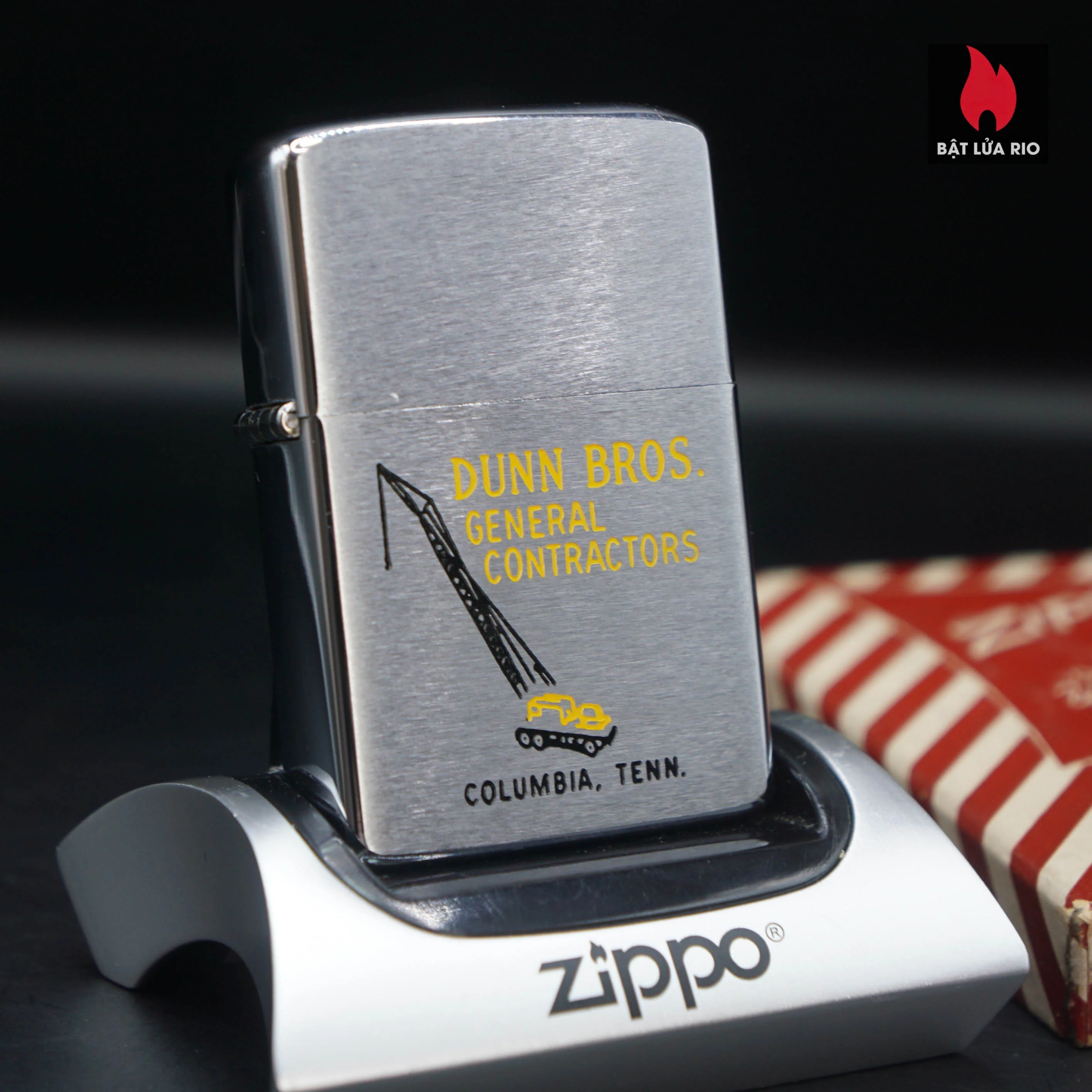 Zippo Xưa 1958 – Dunn Bros. General Contractors – Công Ty Xây Dựng Dunn Bros