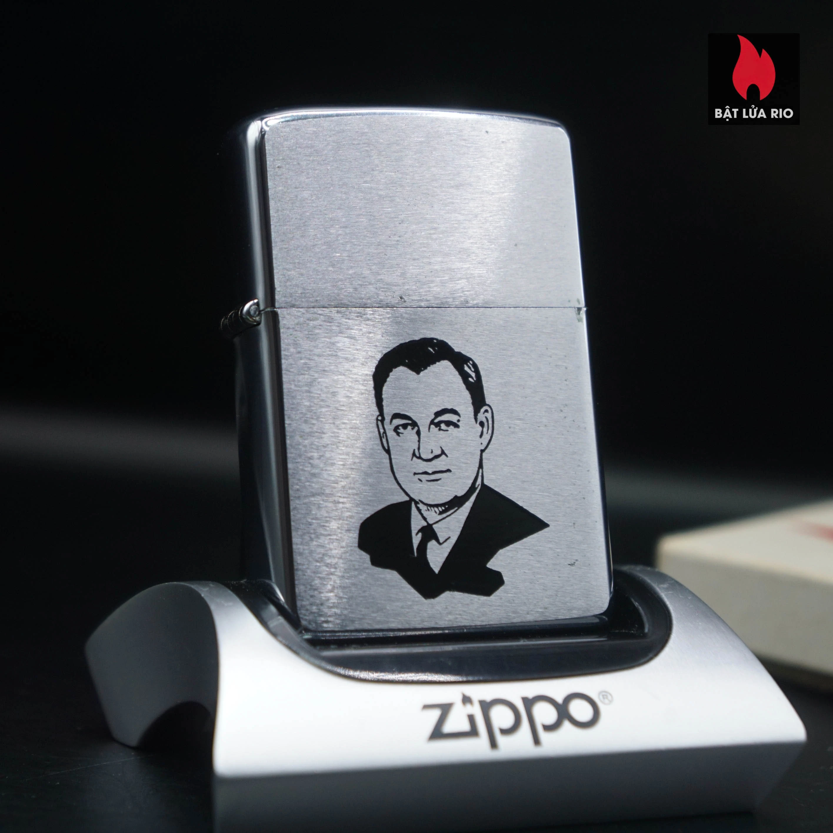 Zippo Xưa 1970 – Brushed Chrome – Claude R. Kirk Jr. – Cựu Thống đốc Florida – New